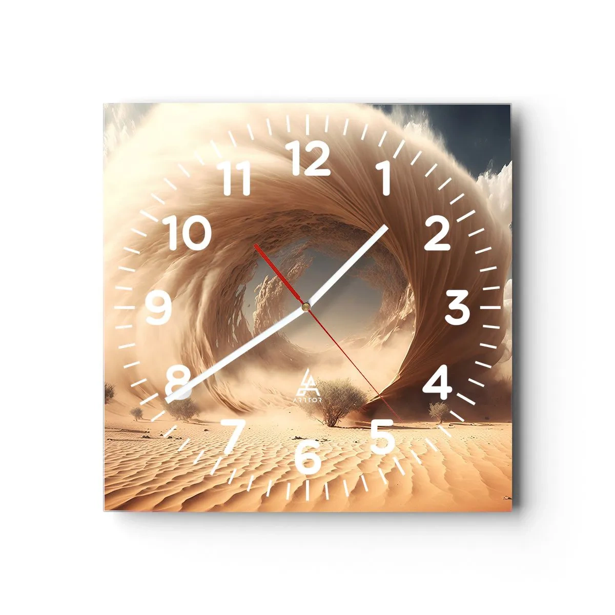 Reloj de pared - Reloj de vidrio - Portal abierto - 40x40 cm