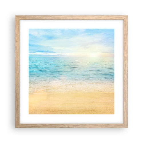 Póster en marco roble claro - Gran cielo azul - 40x40 cm