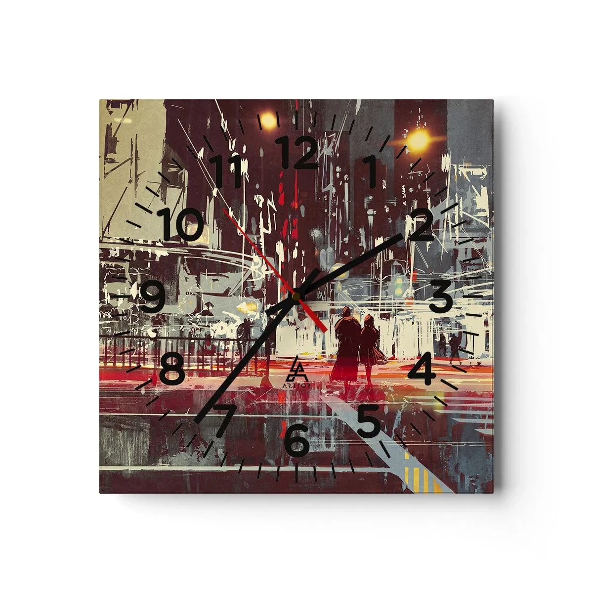 Reloj de pared - Reloj de vidrio - Una travesía metropolitana - 40x40 cm