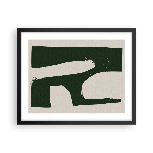 Póster en marco negro - Bahías de blanco - 50x40 cm