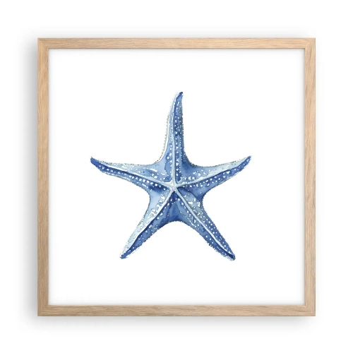 Póster en marco roble claro - Estrella de mar - 40x40 cm