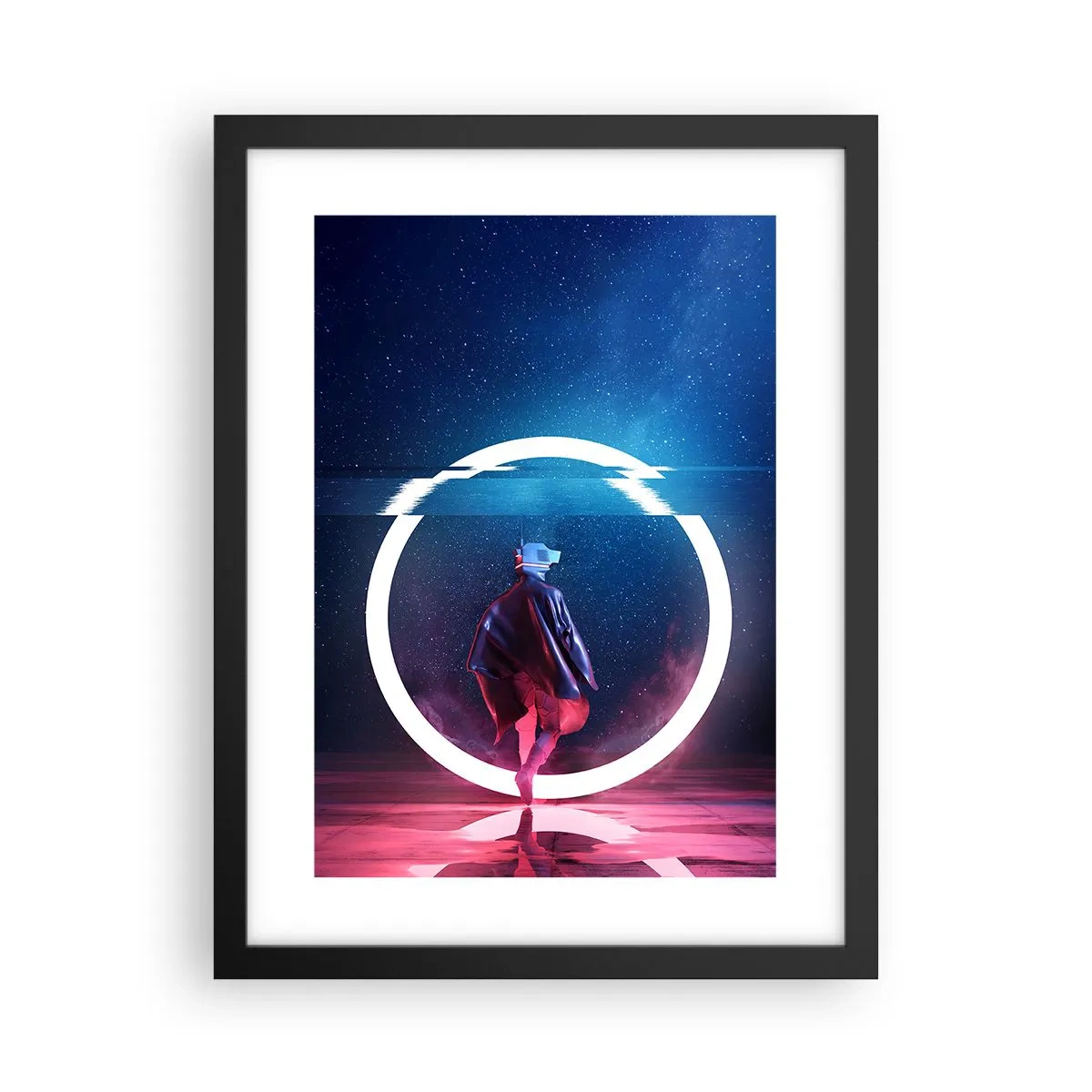 Póster en marco negro - Entre mundos - 30x40 cm