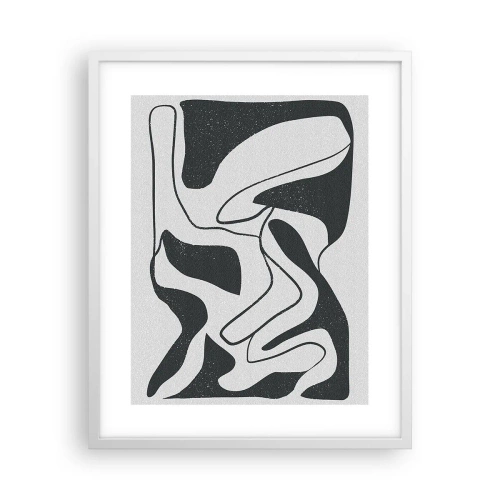 Póster en marco blanco - Juego abstracto en un laberinto - 40x50 cm