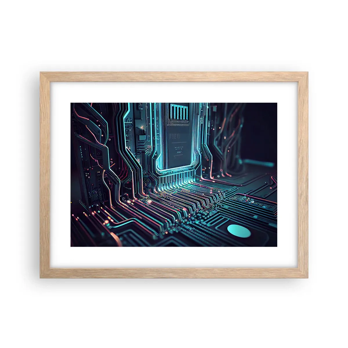 Póster en marco roble claro - Mi forma de pensar - 40x30 cm