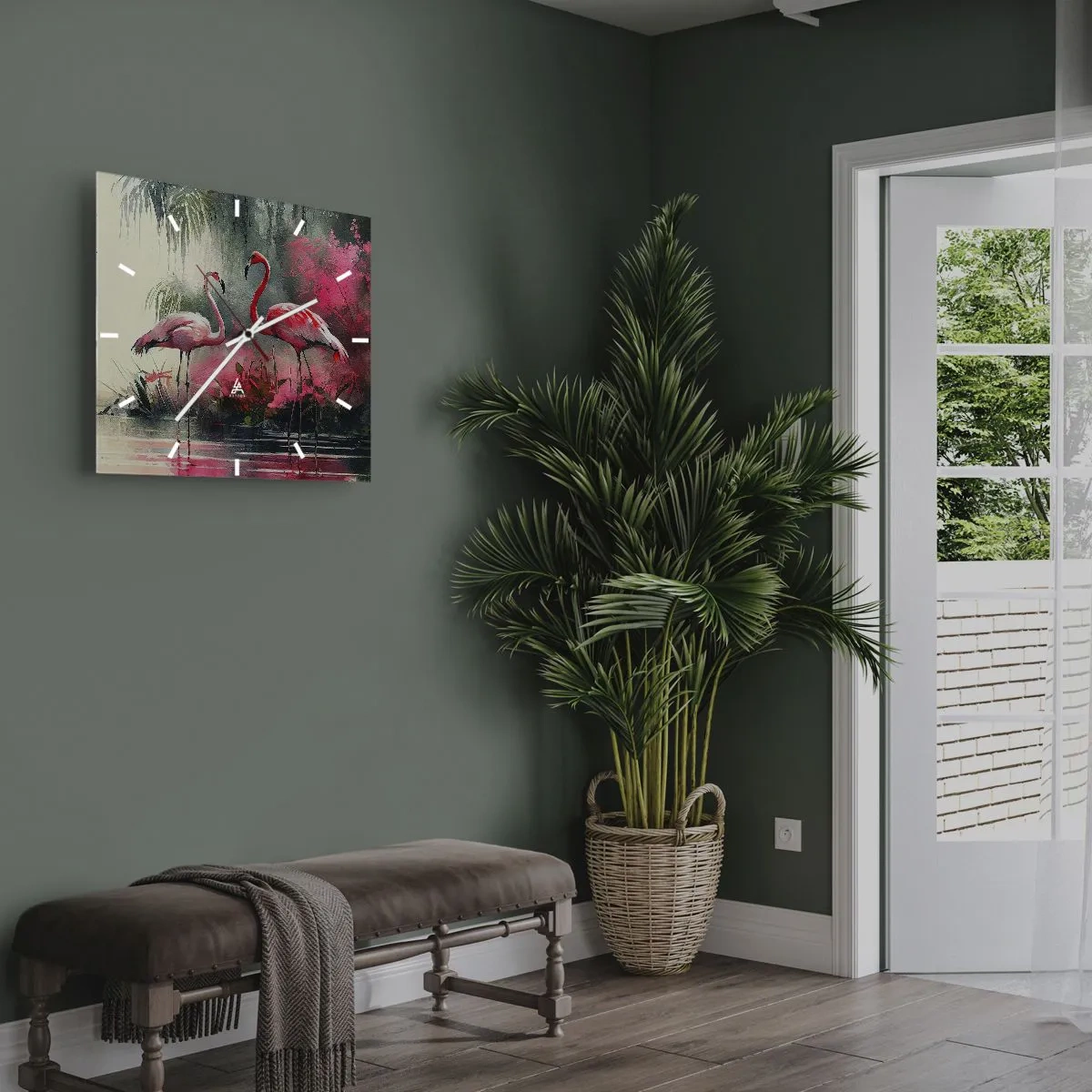 Reloj de pared - Reloj de vidrio - Una lección de encanto natural - 40x40 cm