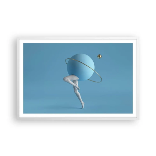 Póster en marco blanco - Y los planetas se vuelven locos - 91x61 cm
