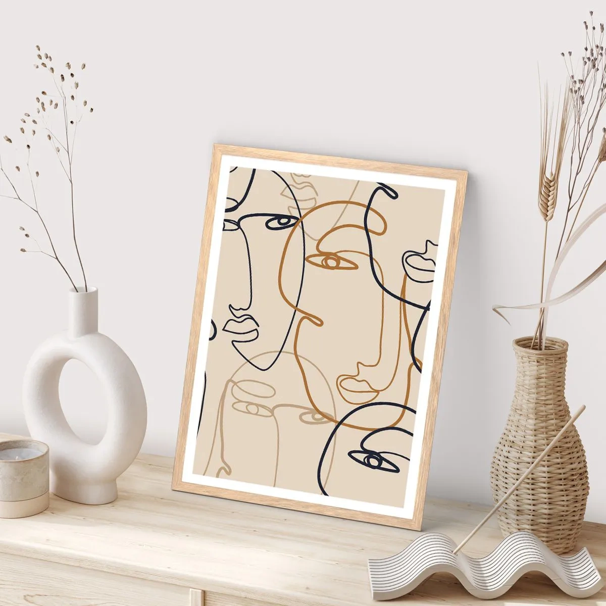 Póster en marco roble claro - Retrato multiplicado - 30x40 cm