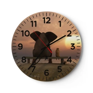 Reloj de pared - Reloj de vidrio - Es bueno estar en silencio juntos - 40x40 cm