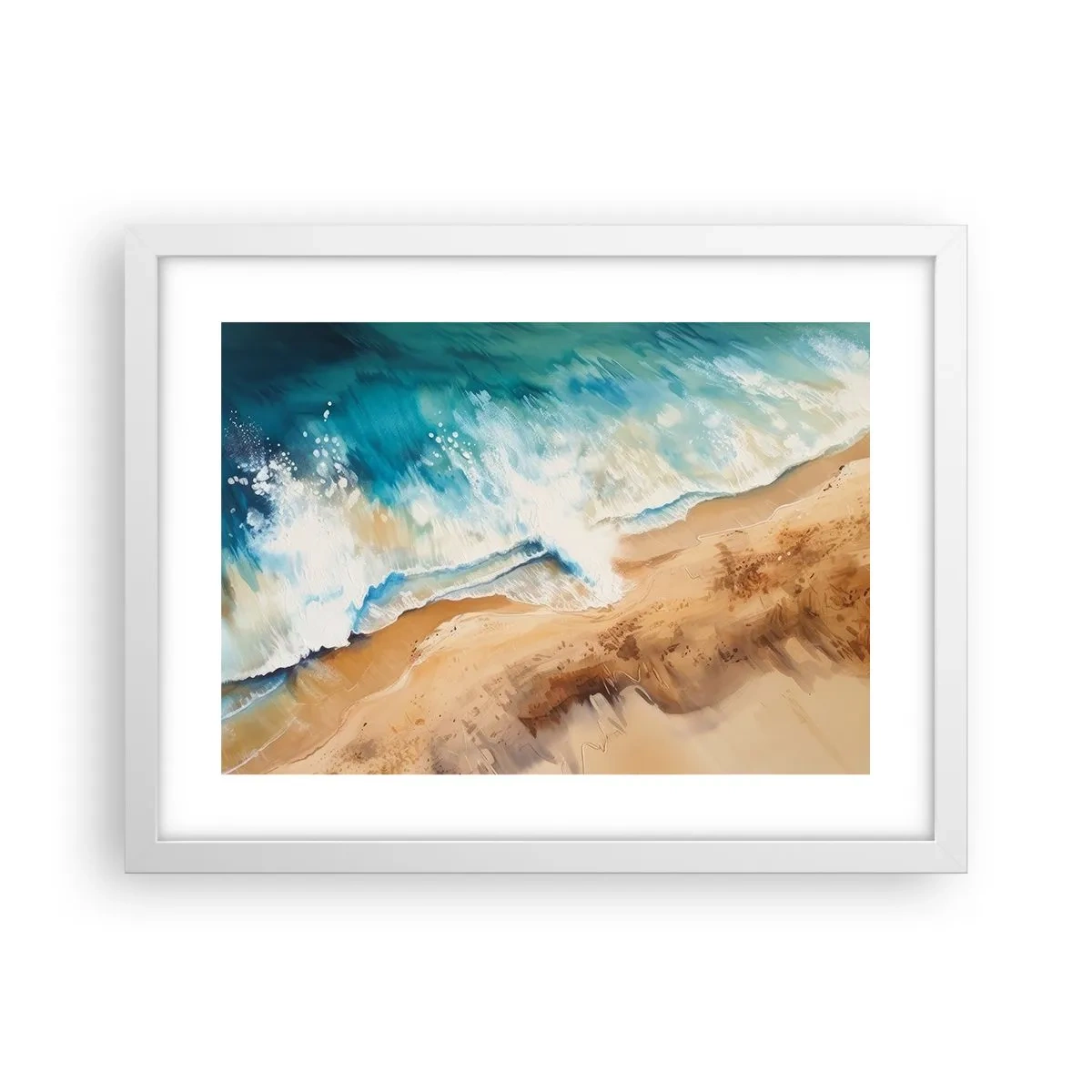Póster en marco blanco - Olas recurrentes - 40x30 cm