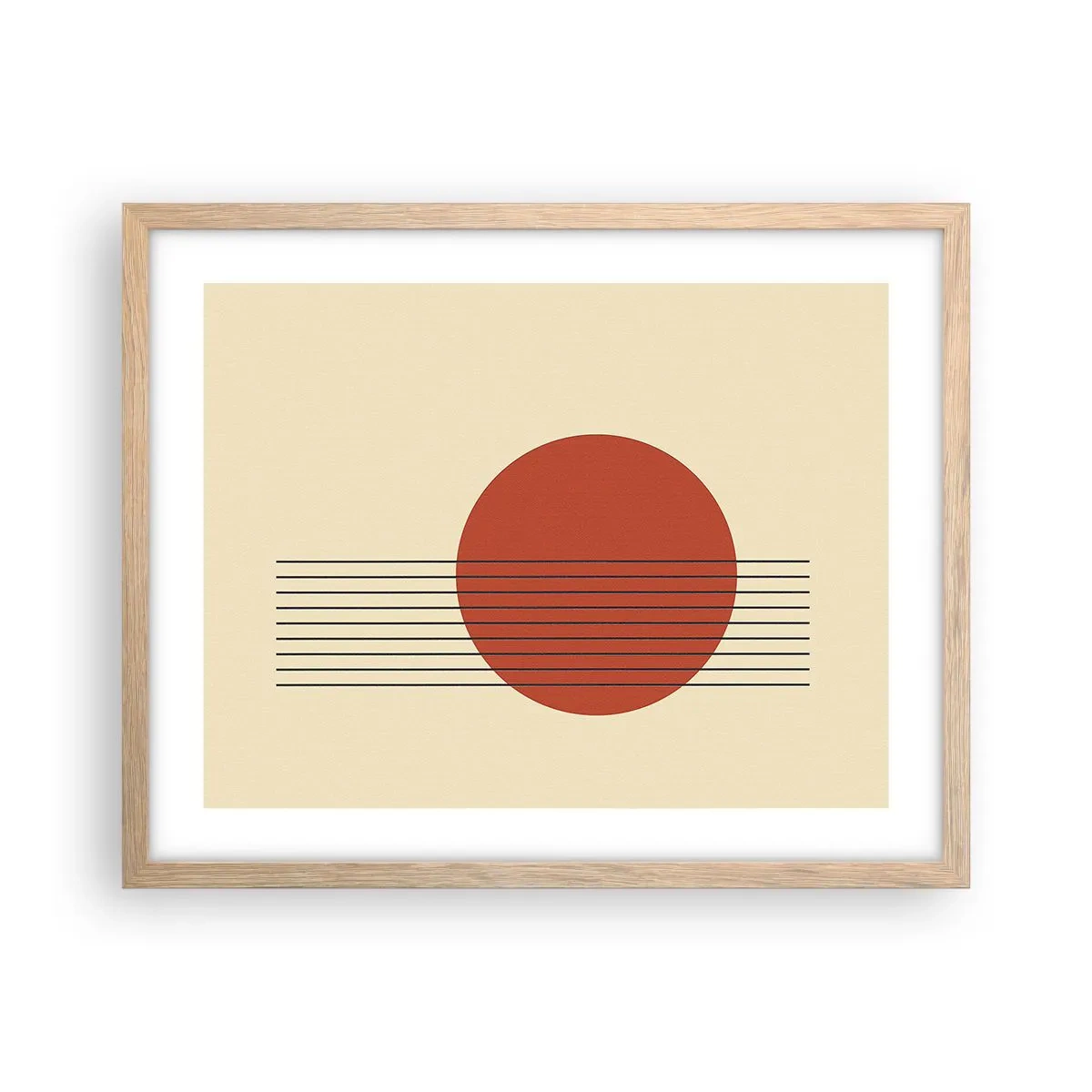 Póster en marco roble claro - Cruzando el círculo - 50x40 cm