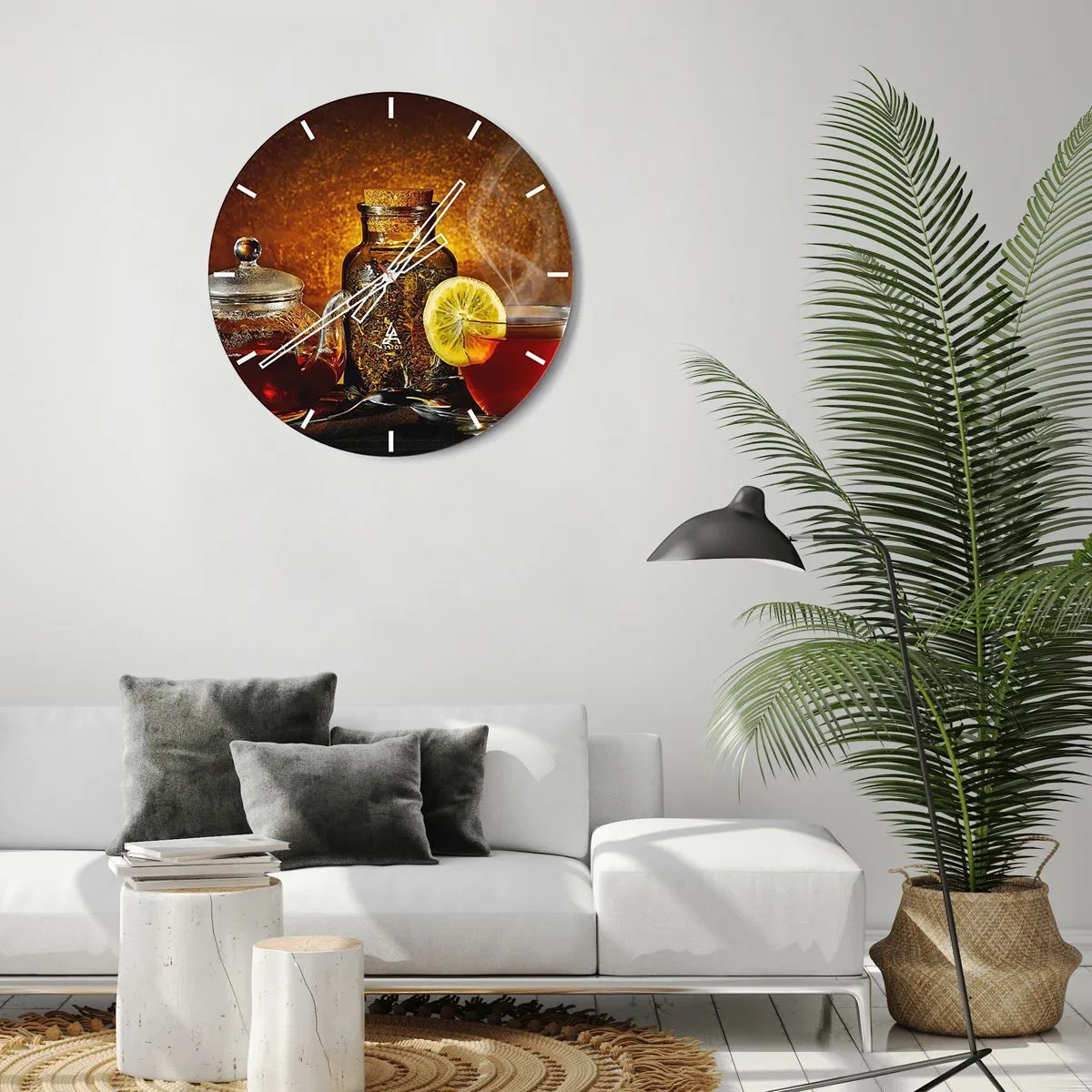Reloj de pared - Reloj de vidrio - Al estilo de los maestros holandeses - 30x30 cm