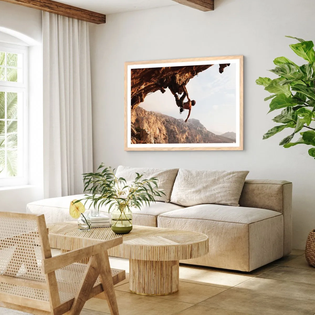 Póster en marco roble claro - Un mundo en la roca - 40x30 cm