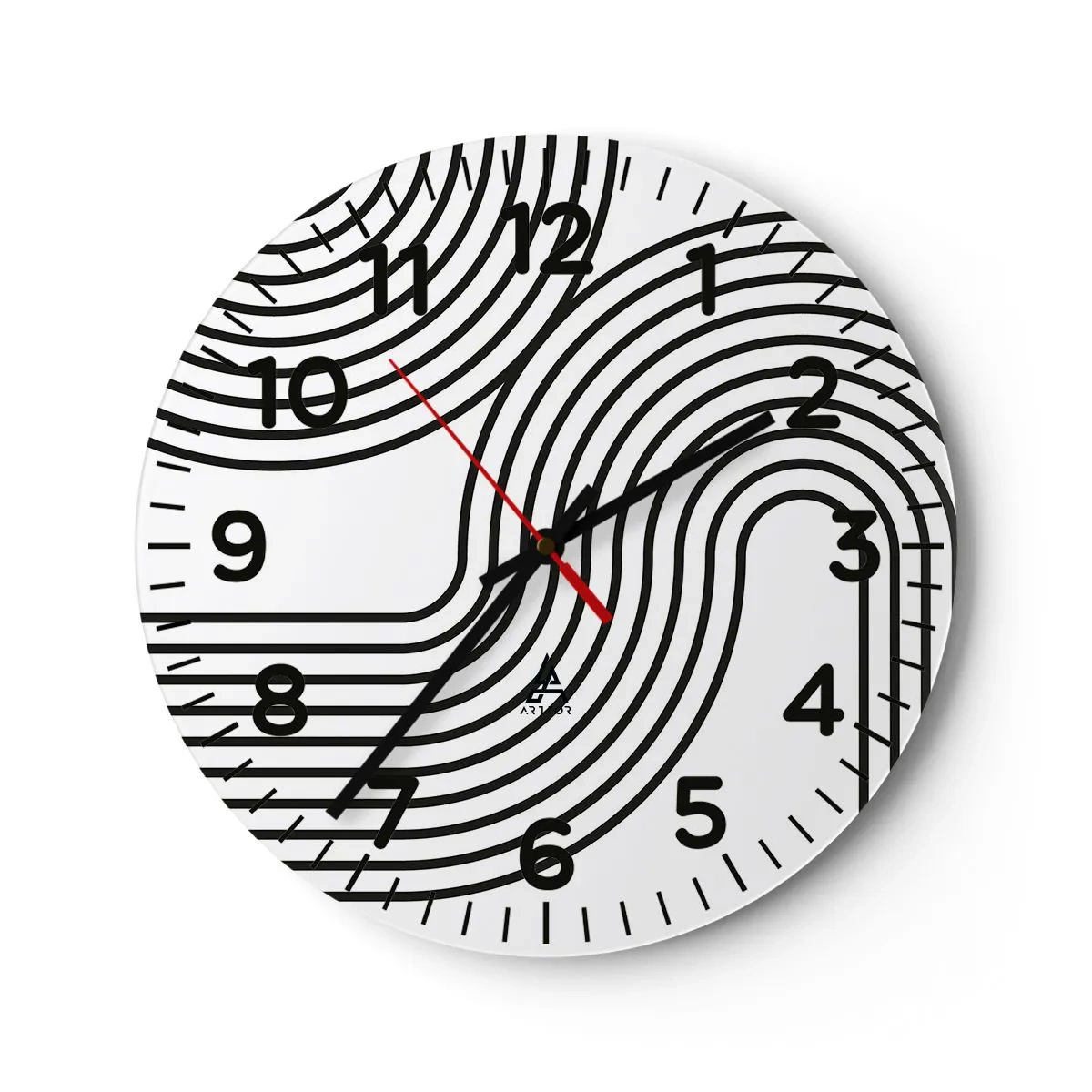 Reloj de pared - Reloj de vidrio - En una curva - 30x30 cm