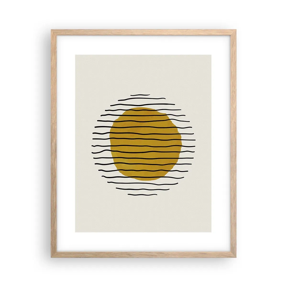 Póster en marco roble claro - Abstracción cálida - 40x50 cm