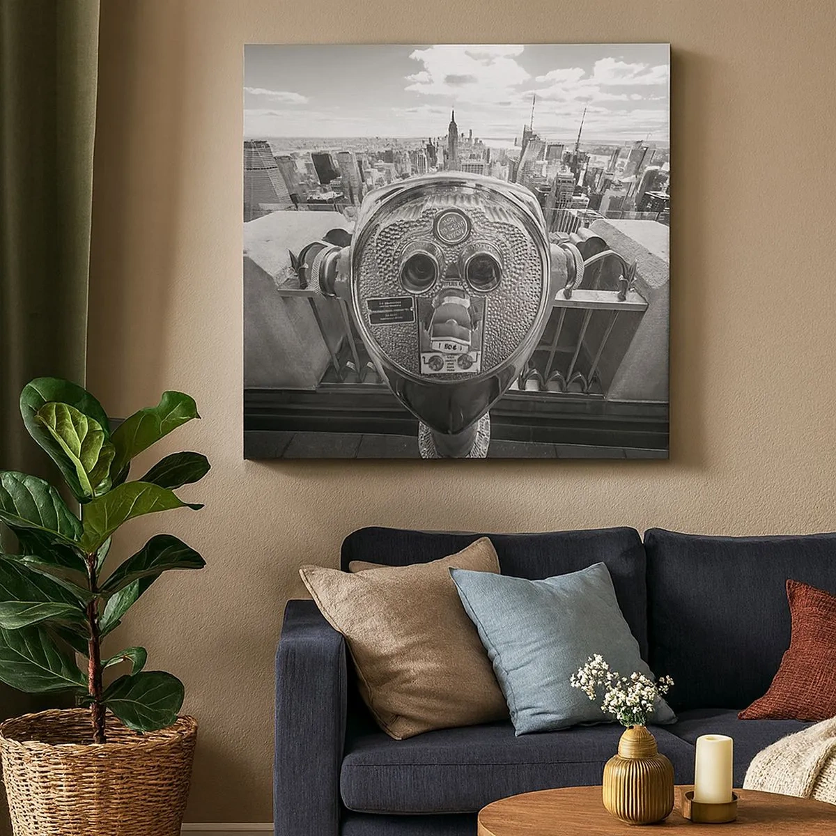 Cuadro sobre lienzo - Impresión de Imagen - Sobre la ciudad - 30x30 cm