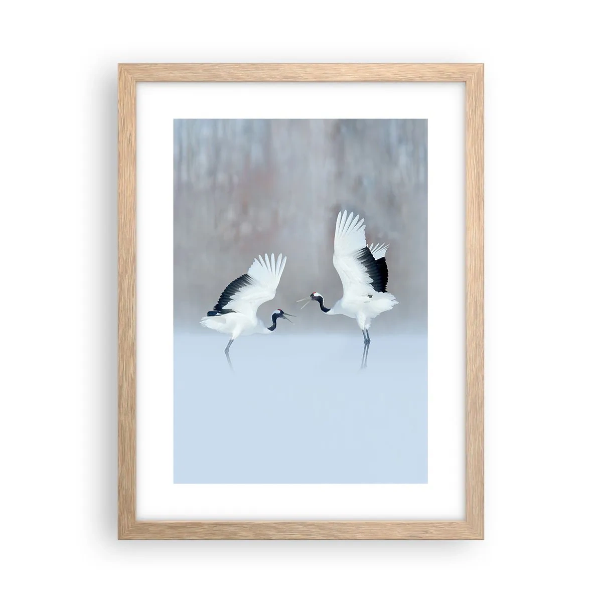 Póster en marco roble claro - Danza en la niebla - 30x40 cm