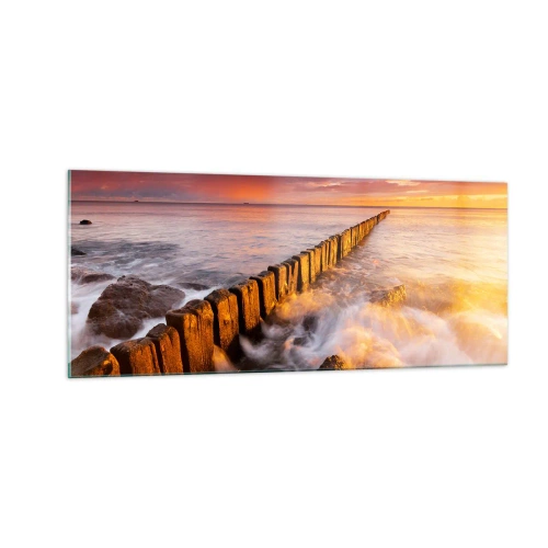 Cuadro sobre vidrio - Impresiones sobre Vidrio - La dulzura de las olas - 100x40 cm