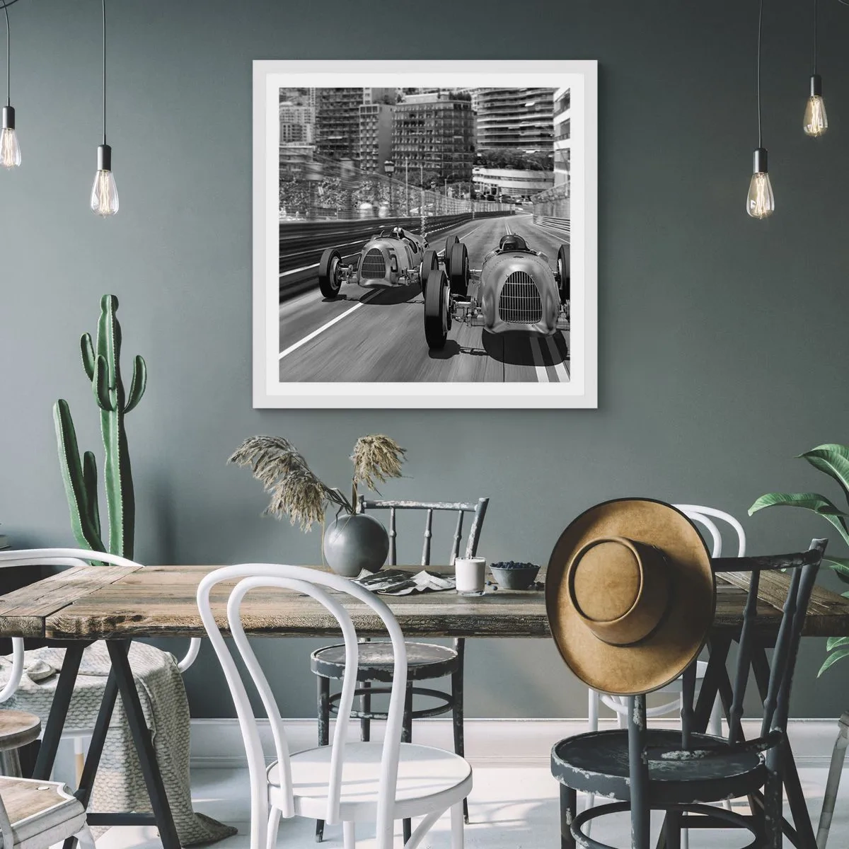 Póster en marco blanco - Érase una vez en Montecarlo - 40x40 cm