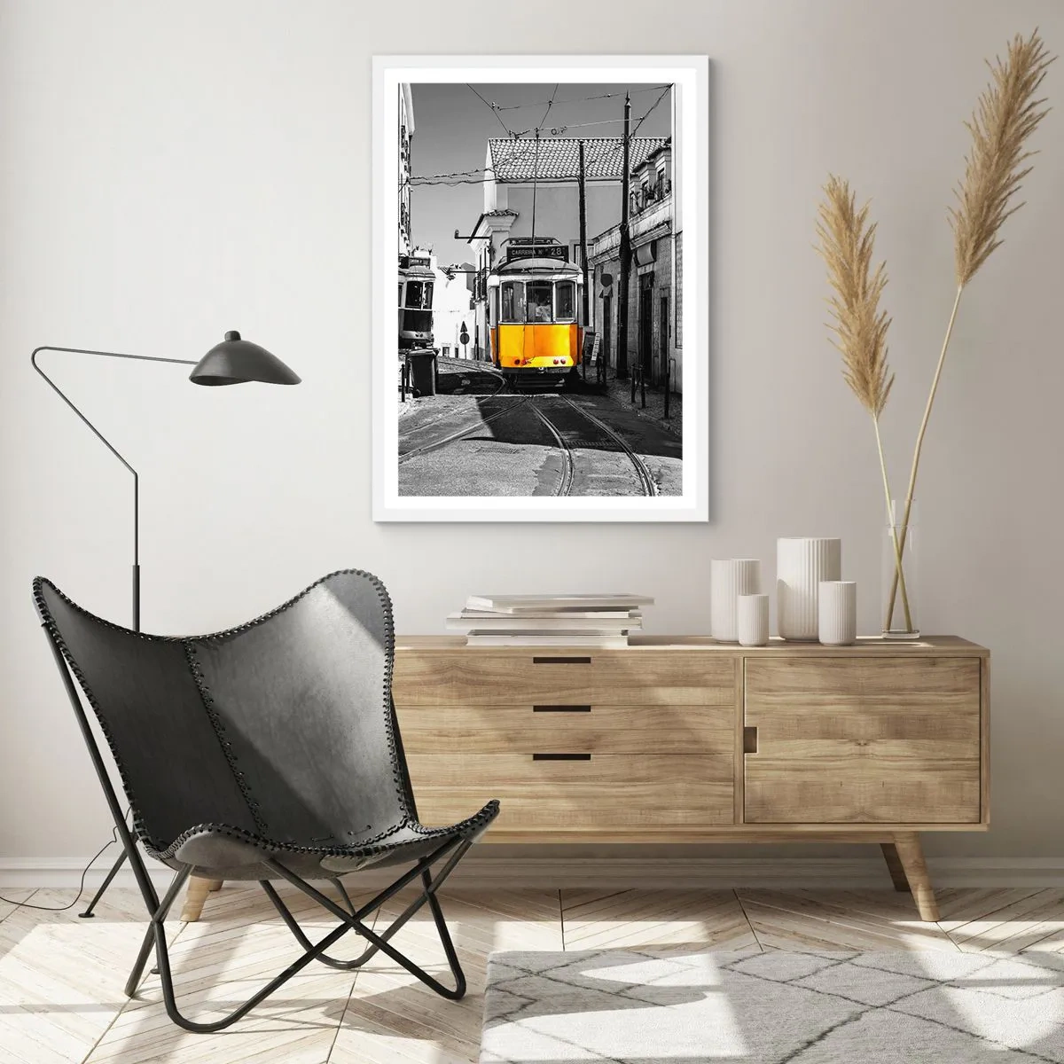 Póster en marco blanco - Espíritu de Lisboa - 70x100 cm