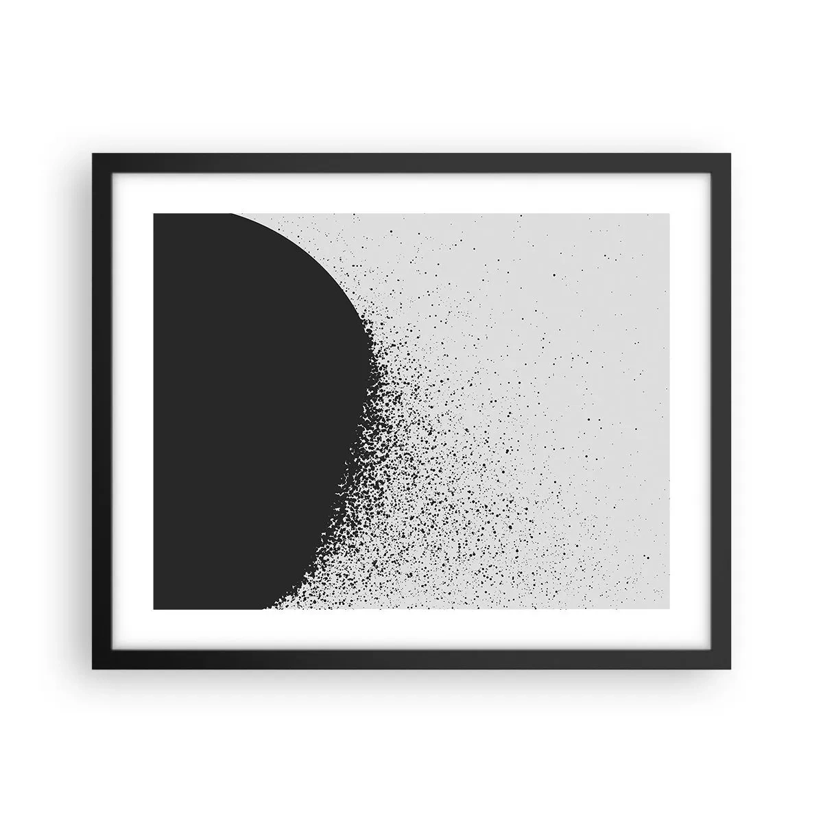 Póster en marco negro - El movimiento de las partículas - 50x40 cm