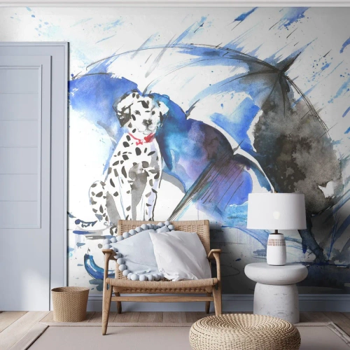 Fotomural Autadhesivo Deluxe Sticker - Para eso está un amigo - Abstracción, Perro, Lluvia - 100x70 cm