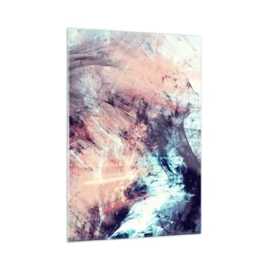 Cuadro sobre vidrio - Impresiones sobre Vidrio - Una mezcla abstracta de colores en tonos pastel y oscuros. - 50x70cm - Siente el viento - Decoración de pared moderna para salón y dormitorio ARTTOR
