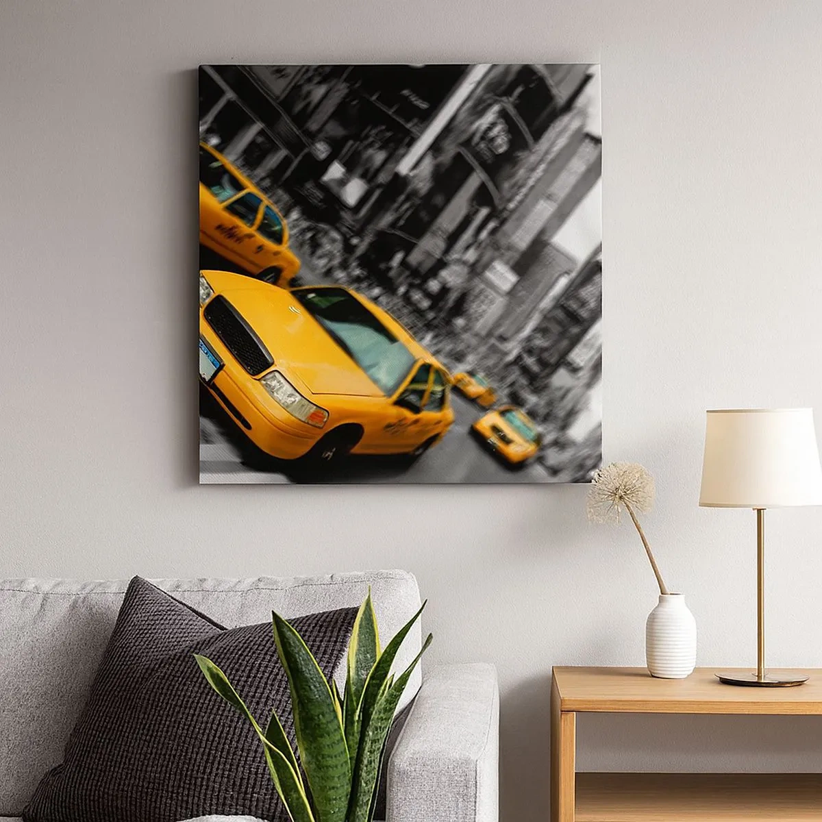 Cuadro sobre lienzo - Impresión de Imagen - El sol cae sobre Nueva York - 30x30 cm