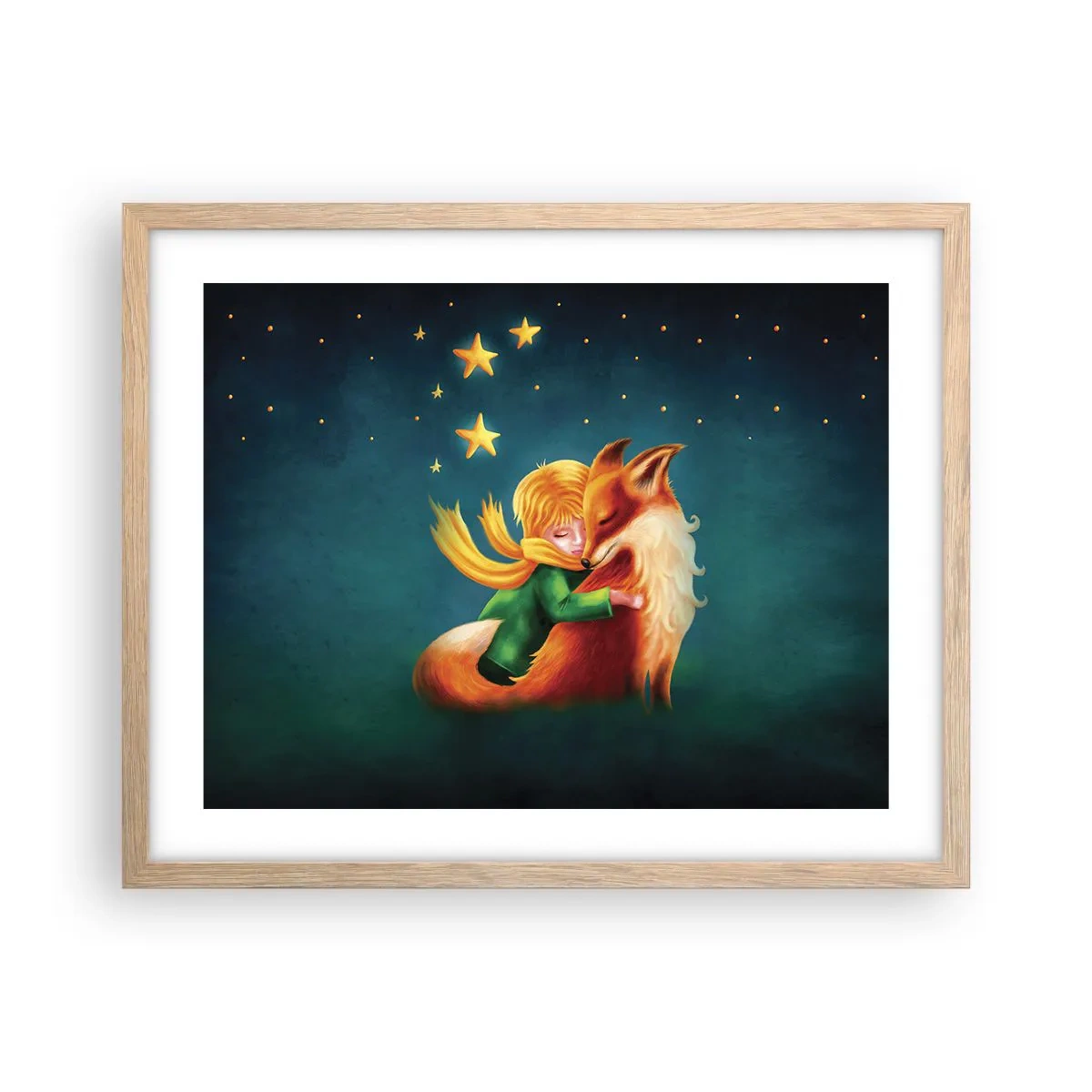 Póster en marco roble claro - El Principito - 50x40 cm