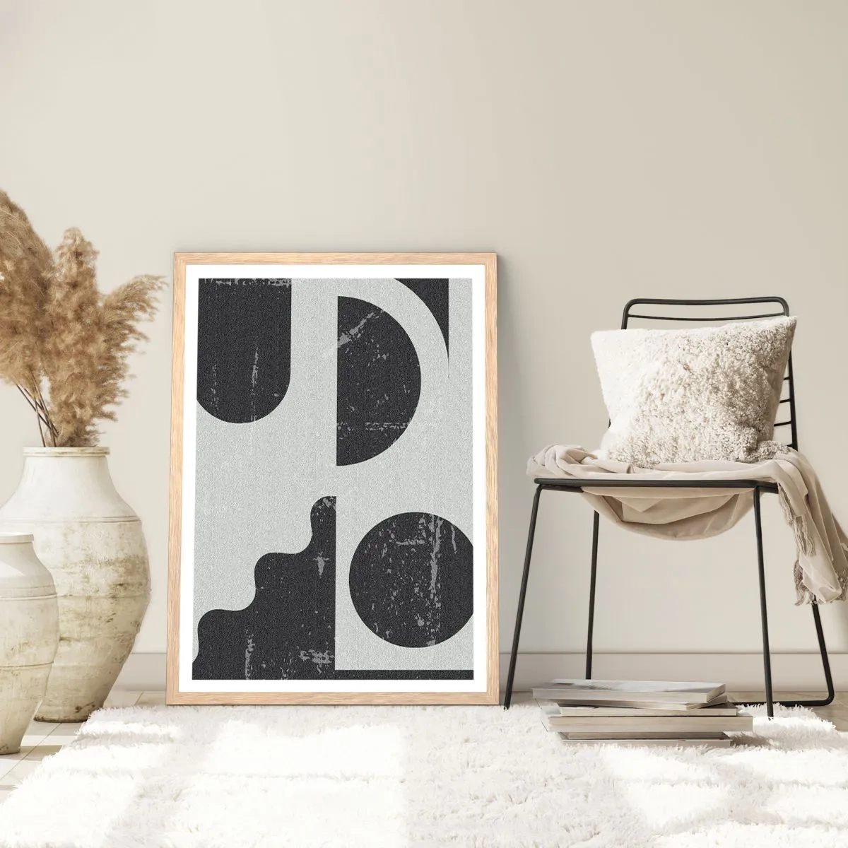 Póster en marco roble claro - Composición arriba y abajo - 70x100 cm