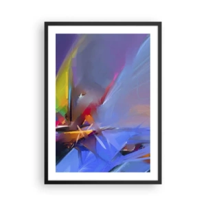 Póster en marco negro - Un juego abstracto de colores en una composición dinámica. - 50x70cm - Como un pájaro - Decoración de pared moderna para salón y dormitorio ARTTOR