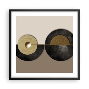 Póster en marco negro - Variaciones en torno a un círculo - 50x50 cm