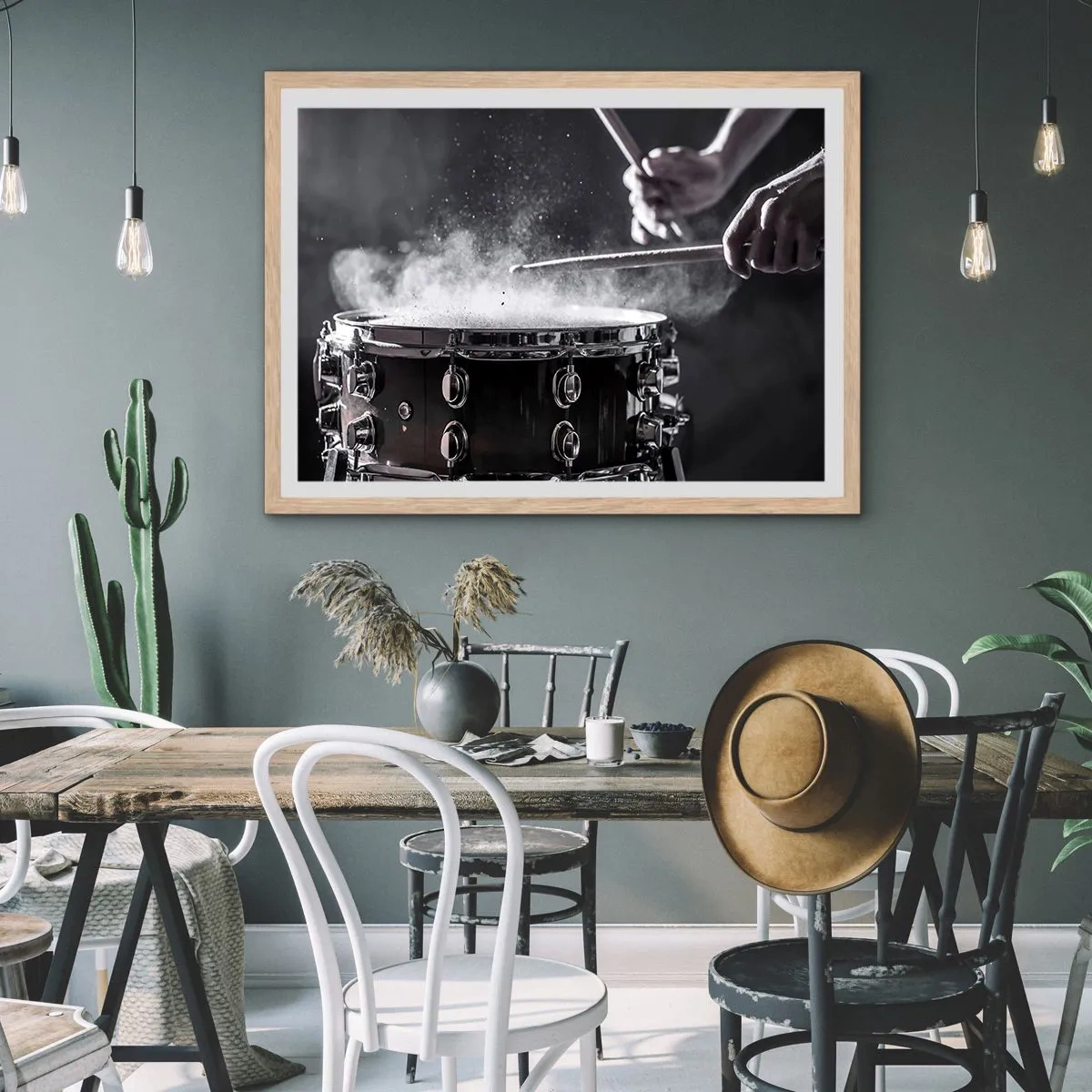 Póster en marco roble claro - El pulso de la música - 91x61 cm