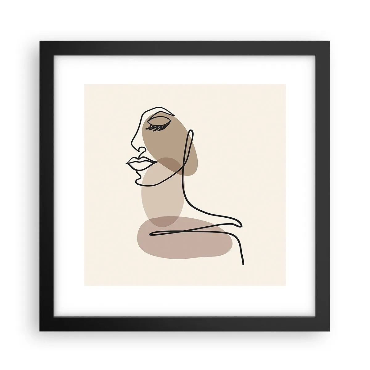 Póster en marco negro - Una línea de hermosura - 30x30 cm