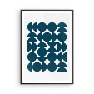 Póster en marco negro - Círculos y semicírculos - 70x100 cm