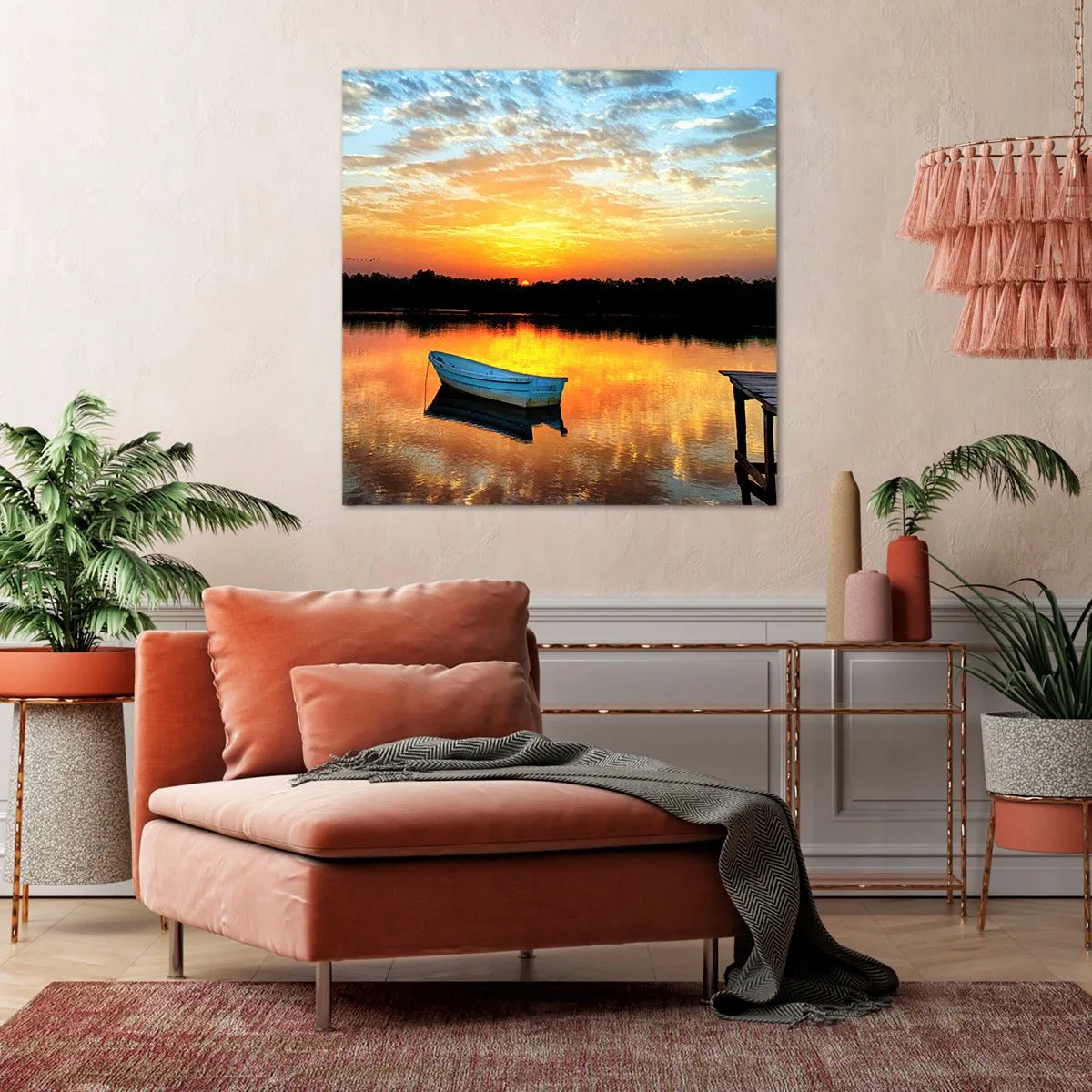 Cuadro sobre lienzo - Impresión de Imagen - Mirar, escuchar, meditar - 70x70 cm