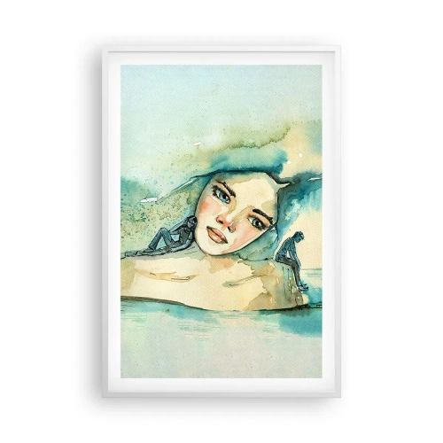 Póster en marco blanco - ¿Soy azul? - 61x91 cm