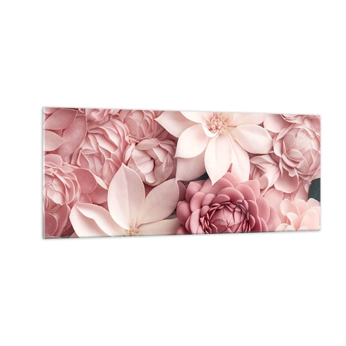 Cuadro sobre vidrio - Impresiones sobre Vidrio - Entre pétalos rosas - 100x40 cm