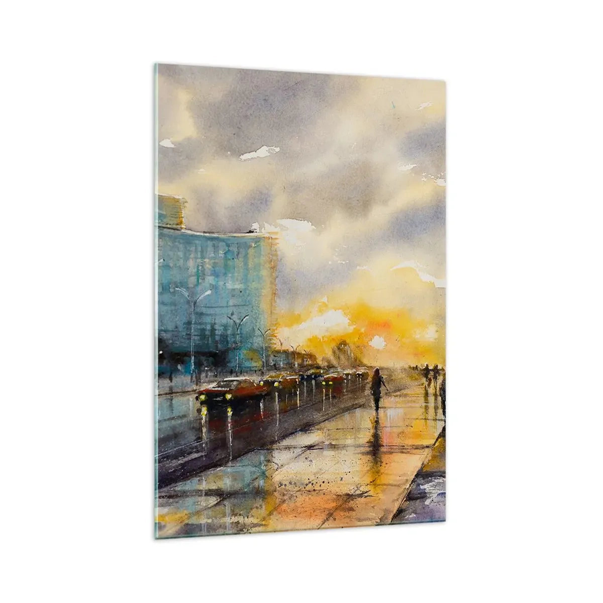 Cuadro sobre vidrio - Impresiones sobre Vidrio - Una vista pintoresca del paseo marítimo al atardecer. - 70x100cm - Vida en la orilla - Decoración de pared moderna para salón y dormitorio ARTTOR
