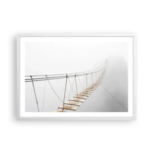 Póster en marco blanco - ¿Adónde le llevará? - 70x50 cm