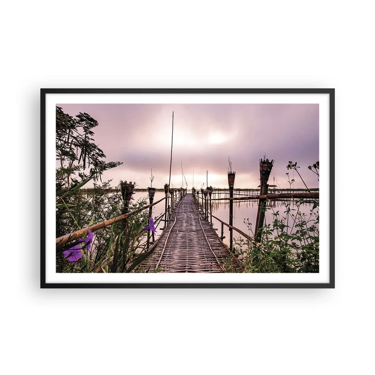 Póster en marco negro - La tranquilidad de Asia - 91x61 cm