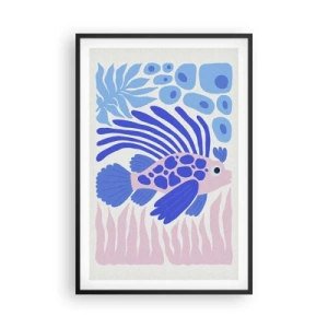 Póster en marco negro - En su mundo - 61x91 cm