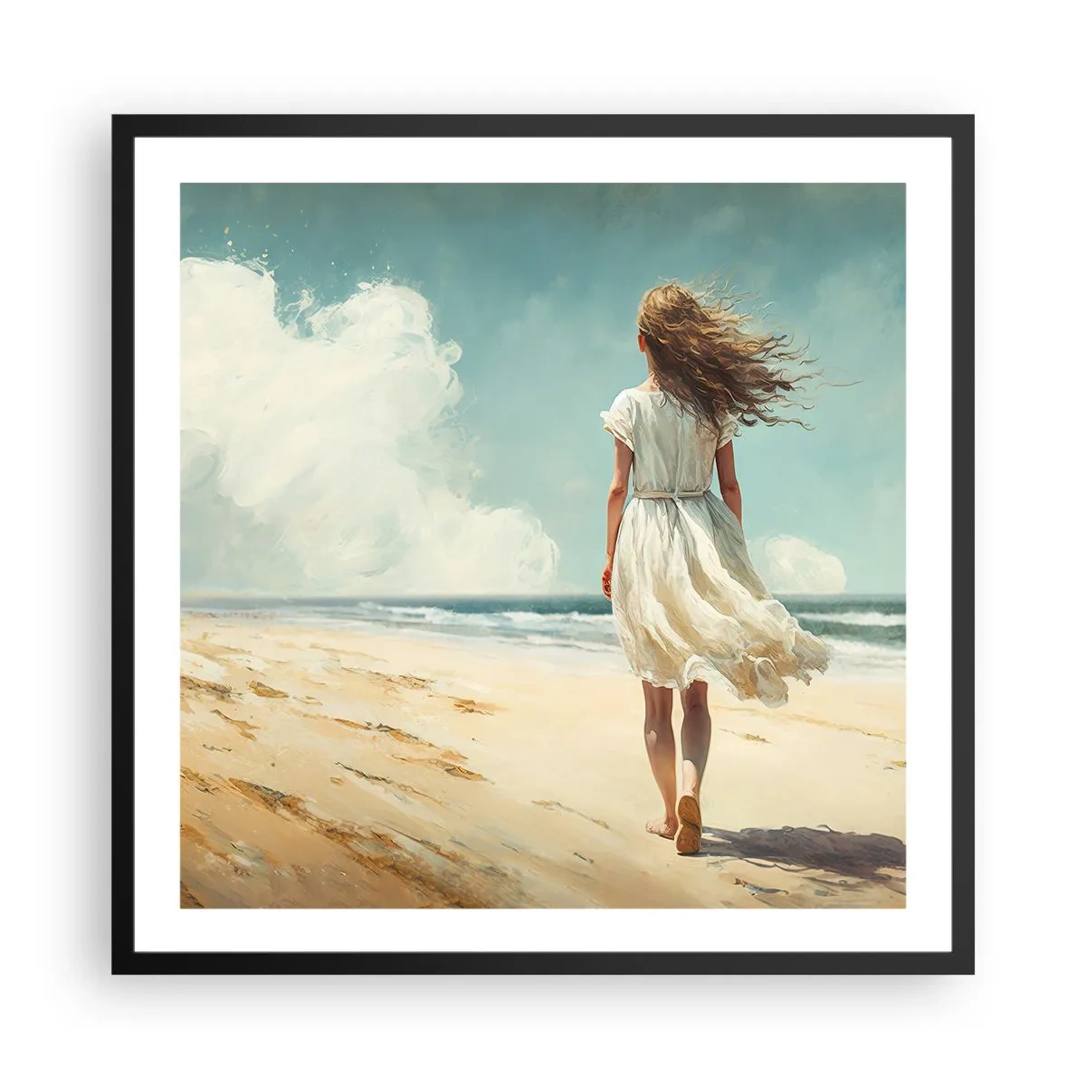 Póster en marco negro - Al encuentro del sol y del viento - 60x60 cm