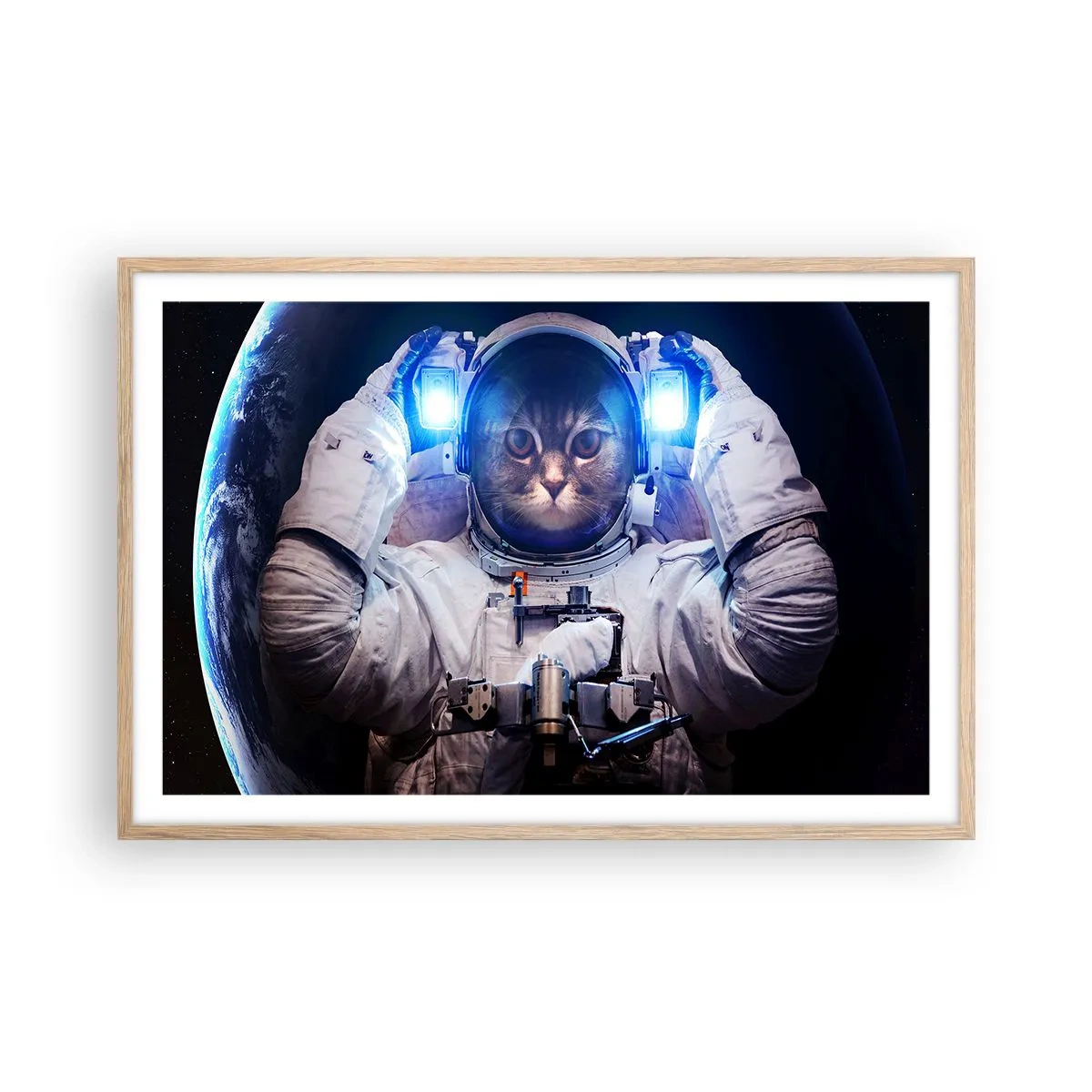 Póster en marco roble claro - Houston, tienes un problema. - 91x61 cm