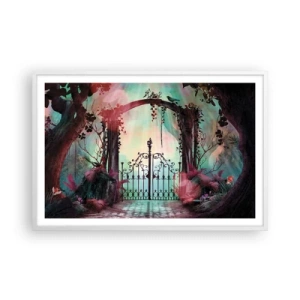 Póster en marco blanco - Jardín secreto - 91x61 cm