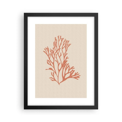 Póster en marco negro - Filigrana de coral - 30x40 cm
