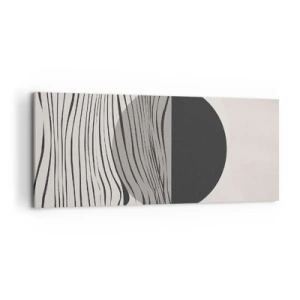 Cuadro sobre lienzo - Impresión de Imagen - Líneas abstractas y formas geométricas en colores apagados. - 120x50cm - Media composición - Decoración de pared moderna para salón y dormitorio ARTTOR