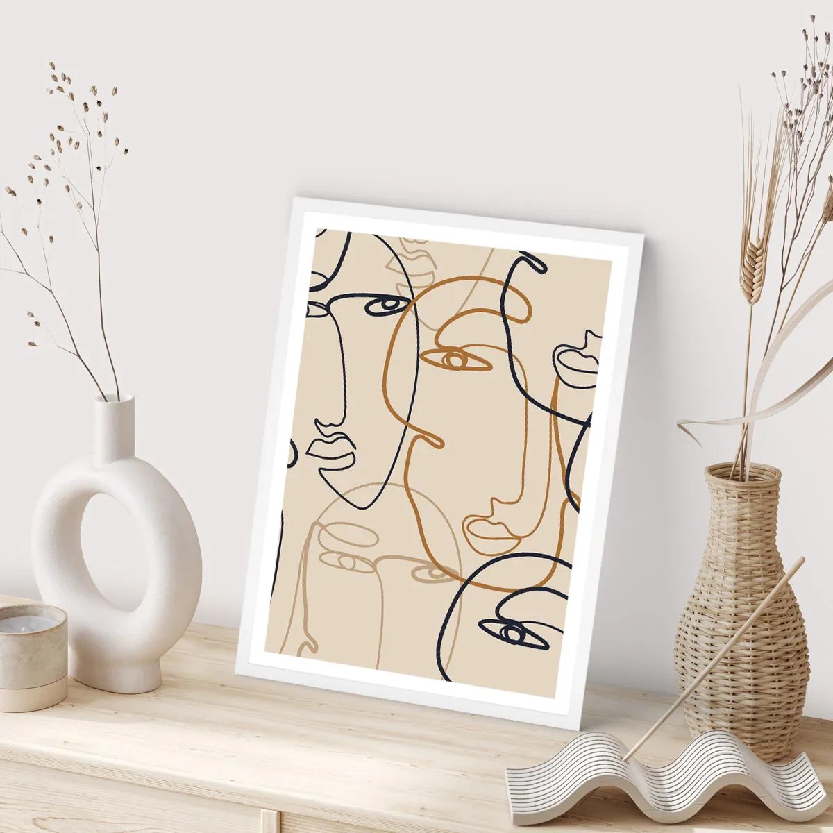 Póster en marco blanco - Retrato multiplicado - 61x91 cm