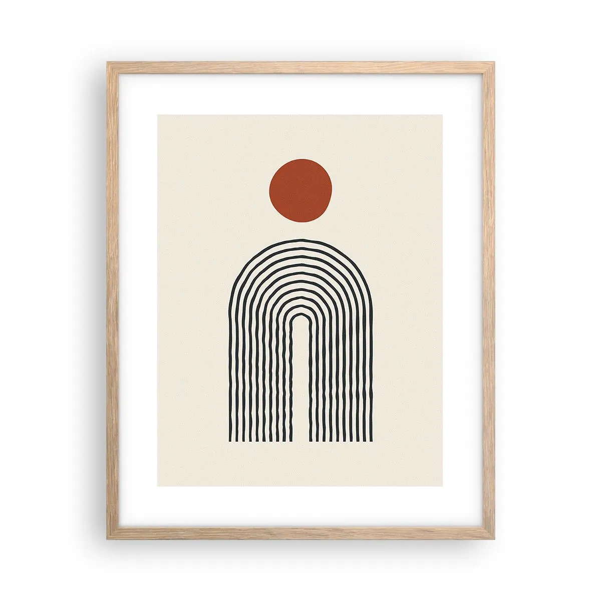 Póster en marco roble claro - Magnetismo de formas y colores - 40x50 cm