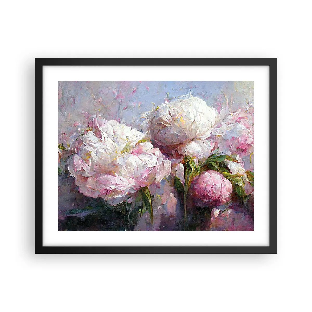 Póster en marco negro - Un ramo rebosante de vida - 50x40 cm