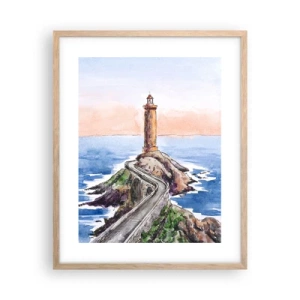 Póster en marco roble claro - Frente al mar - 40x50 cm